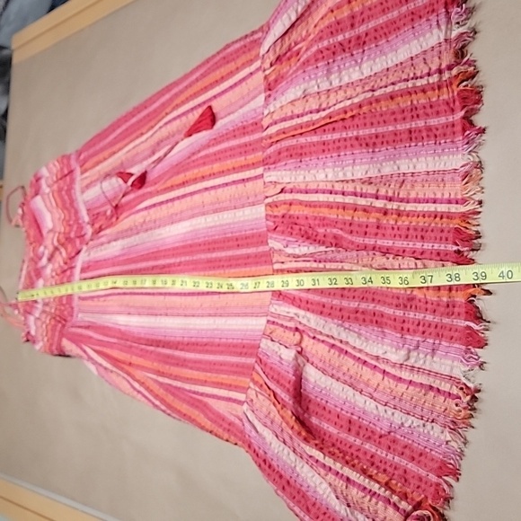 Greylin Size XS Midi Length Sundress, Fringed Hem, Striped, Boho, Exc. Used Cond - Picture 8 of 12